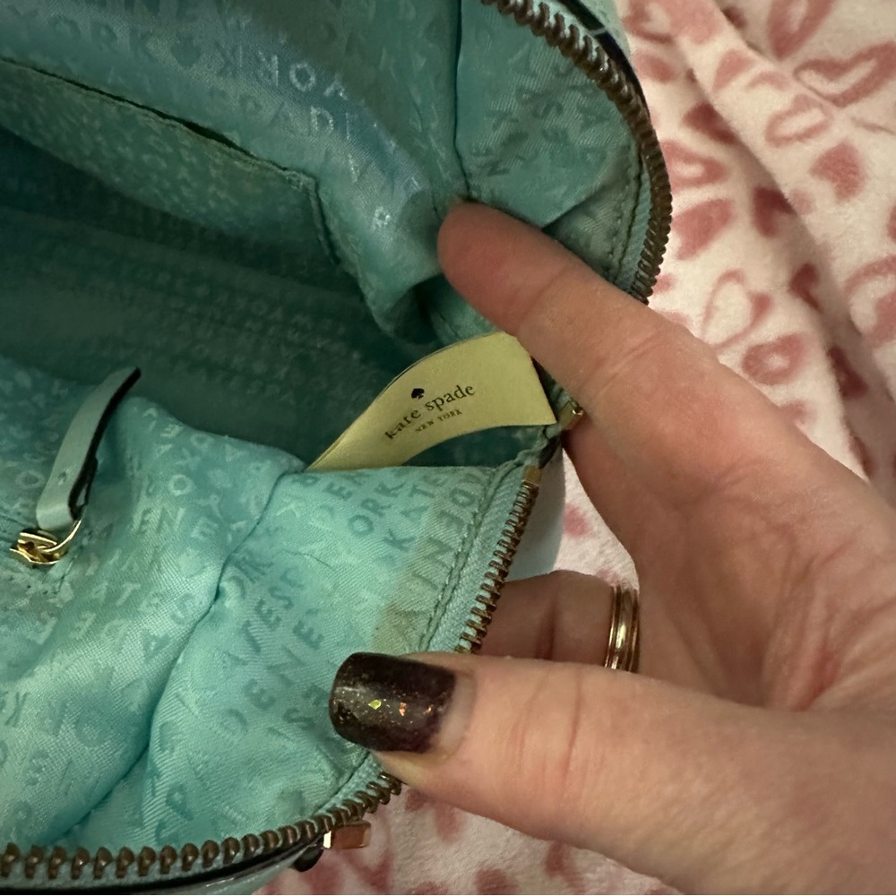 Kate Spade Aqua Blue Studded Leather Satchel with Matching Wallet - Picture 5 of 15